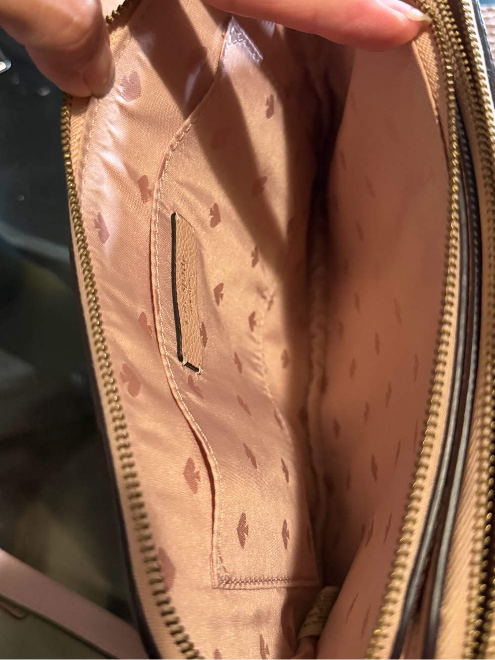 kate spade Blush Pink Leather Crossbody with Flamingo Patch - Picture 6 of 10